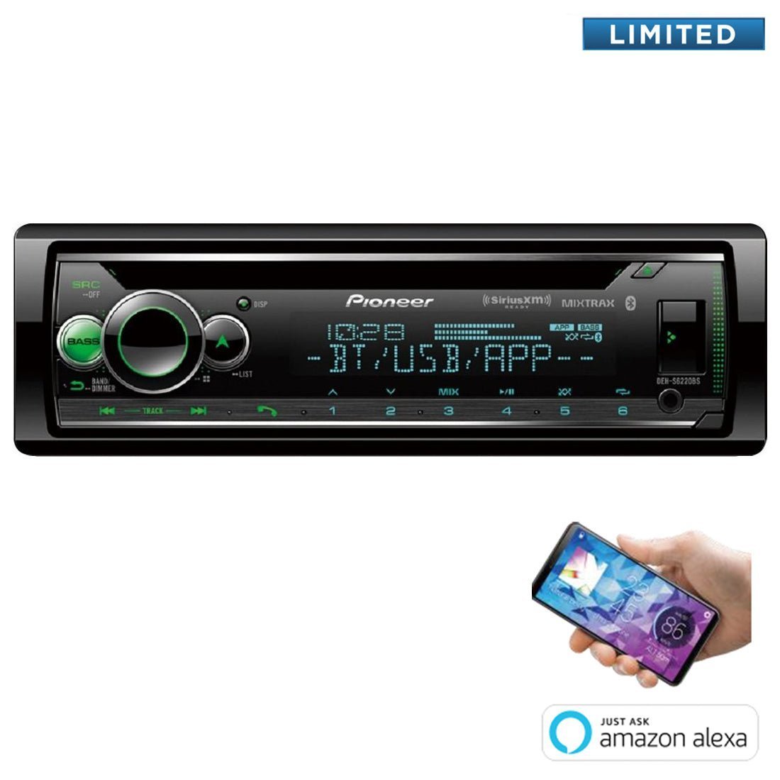 Pioneer DEH-S6220BS 1-DIN In-Dash CD/DM and Bluetooth Receiver - SiriusXM Ready - Image 2