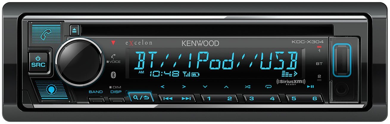 Kenwood Excelon KDC-X304 1-DIN CD Receiver with Bluetooth