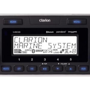 Clarion M608 1-DIN Marine Digital Media Receiver With Built-In Bluetooth